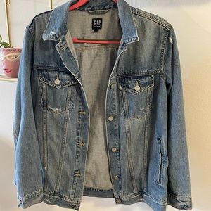 Gap Distressed Boyfriend Jean Jacket Size Medium
